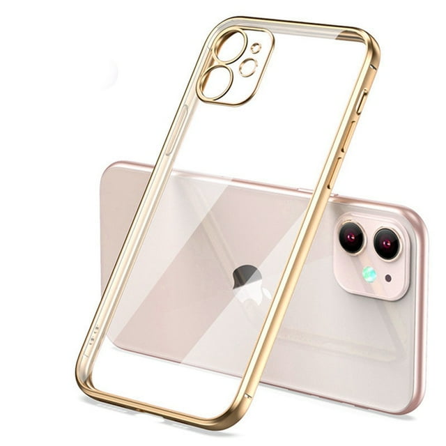 Étui Transparent de Luxe pour iPhone 11 12 13 14 Pro Max Cadre Carré Silicone X XR TP Max 8 7 Plus Étui Arrière Transparente