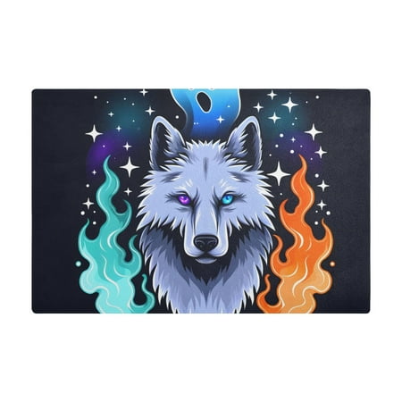 

Dish Drying Mat Microfiber Kitchen Dish Pad Counter Absorbent Drainer Rack 12 x18 Wolf and Ghost