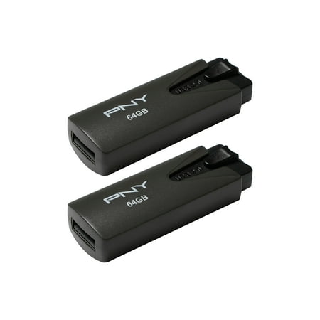 PNY 64GB Attaché USB 2.0 Flash Drive 2-Pack - Light-Weight Durable Storage Device for Data