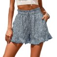 thumbnail image 1 of Chiffon Print Casual Pocket Shorts, 1 of 2