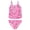 Neon Happy Pink, variant on Girls Sleeveless Braided Back Tankini Swimsuit, 2-Piece, Sizes XS-XXL