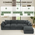 thumbnail image 4 of Oversized Cloud Couch Sectional for Living Room - 5 Seaters Modular Sectional Sofa with Ottoman Convertible L/U Shaped Boneless Design Warm Couches, 4 of 7