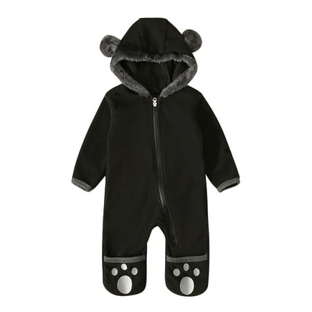 

ASEIDFNSA 1St Month Baby Boy Cute Clothes for Toddler Boys Bear Coat Girl Jumpsuit Boy Romper Footed Hooded Ears Baby Boys Romper&Jumpsuit