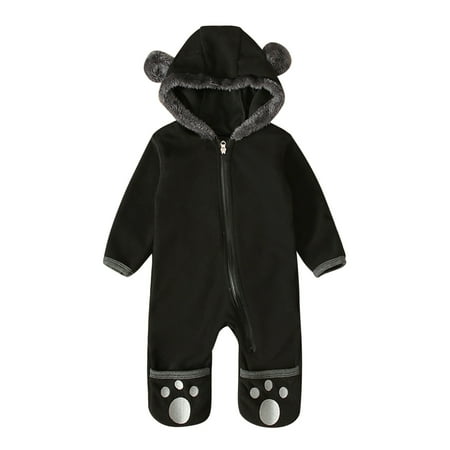 

MPWEGNP Hooded Romper Fleece Footed Baby Coat Ears Girl Bear Jumpsuit Boy Boys Romper&Jumpsuit 3 Bee Baby Boy Footless Pajamas