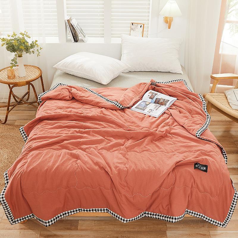 Fovien Cooling Comforter King Size 100 Washed Cotton Thin Summer