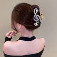 thumbnail image 4 of enjoywould Pince à Cheveux pour Femmes Filles Élégante Notes de Musique Incrustation Pince à Cheveux en Alliage Antidérapante Outil de Coiffure Accessoires de Mode, 4 of 6
