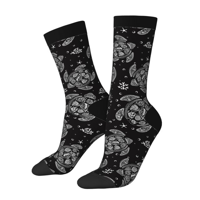 Balery Turtle Calcetas Largas con Estampado para Hombre y Mujer – Suaves y Transpirables, Talla Única (US 5-11)