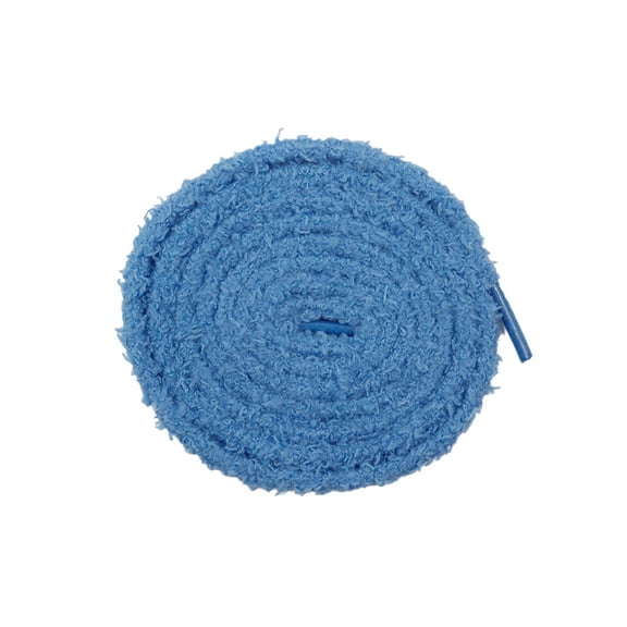 INSPIRE CHIC 1 Pair Round Fuzzy Shoe Laces for Sneakers, 0.28'' Fluffy Fat Soft Shoelaces Shoestrings for Casual Hiking Shoes Blue 100cm/39.37"