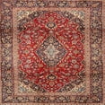 thumbnail image 1 of Ahgly Company Indoor Square Traditional Saffron Red Medallion Area Rugs, 7' Square, 1 of 6