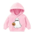 thumbnail image 2 of SERTG Kids Halloween Hoodie Sweatshirt with Cute Printed Fashion Soft Comfortable Long Sleeved Top for Children 2-7 Years(Pink,3 Years), 2 of 5