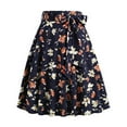 thumbnail image 1 of Aayomet Jupe Femme Rétro Décontractée Mode Imprimé Floral Ceinture Bretelles Jupe (Bleu, P), 1 of 4