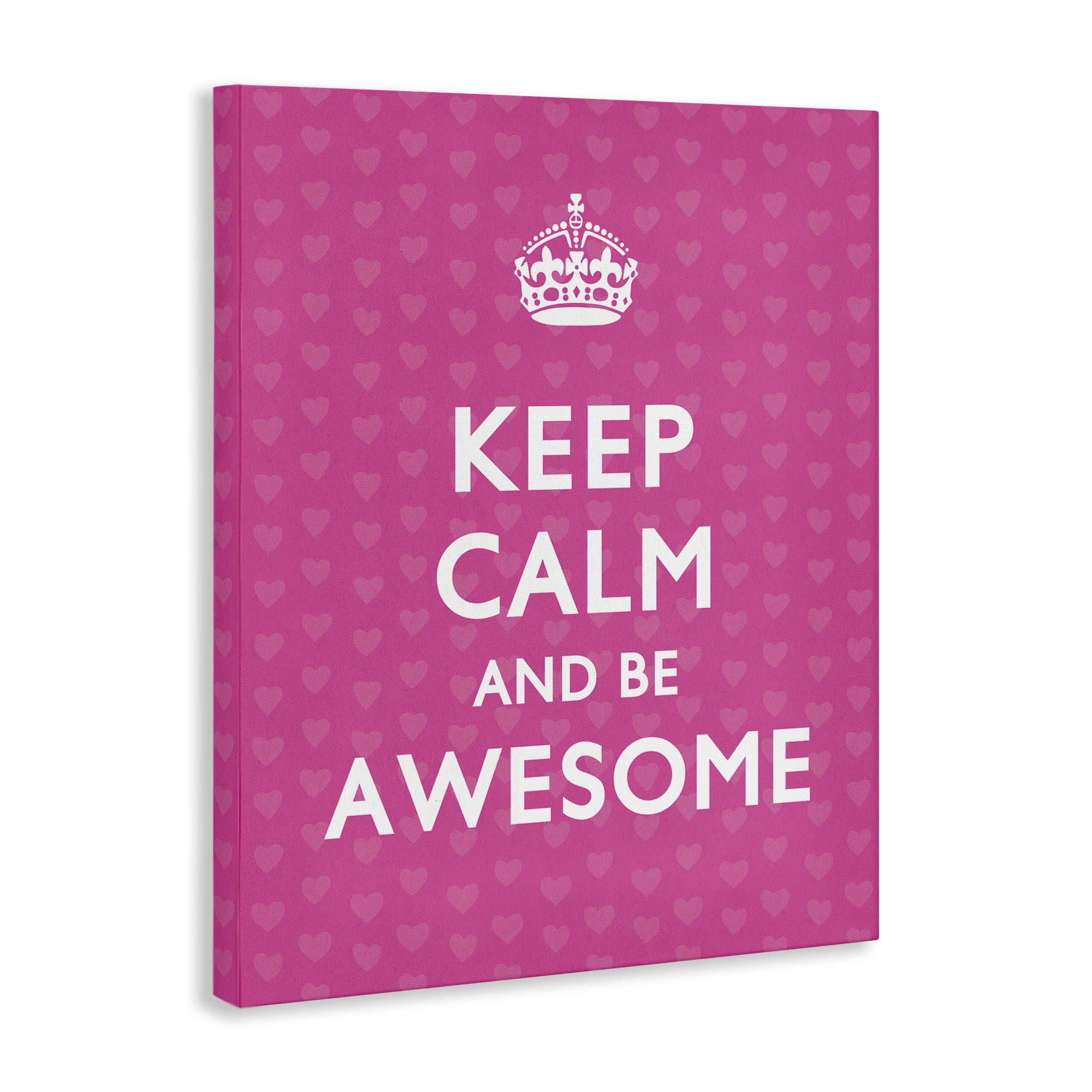 Stupell Industries Keep Calm Be Awesome Text & Numbers Painting Wrapped Canvas Art Print Wall Art, 16 x 20