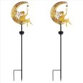thumbnail image 1 of 2X Estatuas de Lámpara de Jardín Solar para Decoración Al Aire Libre, Estaca de Luz de Estatuilla de Luna de Hadas, Adorno de Inauguración de la Casa para Patio, Césped, Patio, 1 of 5