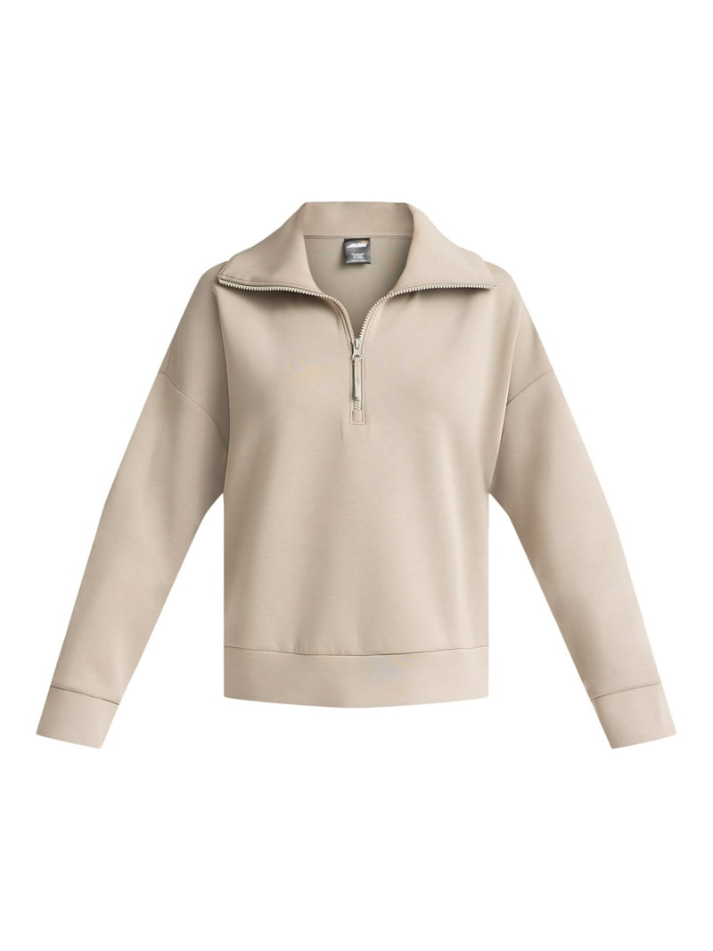 Avia Women's and Women's Plus ScubaKnit Quarter Zip Pullover