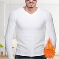 thumbnail image 2 of Breezora Winter Thermal Base Layer for Men V Neck Fleece Lined Shirt Long Sleeve Top Cold Weather Warm Clothing XL Size White, 2 of 9