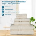 thumbnail image 4 of Superior Ultra Soft Cotton Solid 6-Piece Towel Sets, Ivory, 4 of 9