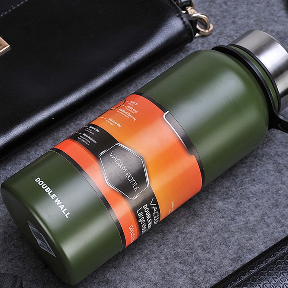 Stainless Steel 1-Liter Thermos • Comes With Big Cup Cap • Screw Top &  Insulated