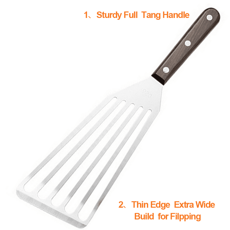 Stainless Steel Fish Spatula, Wooden Handle Fish Spatula, Slotted T