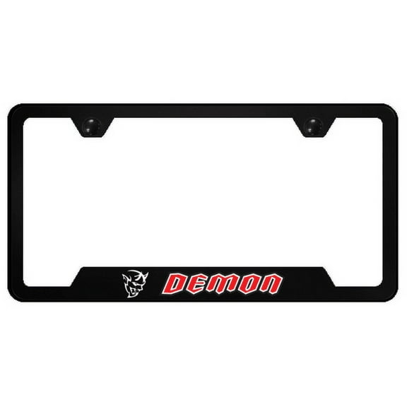 Dodge Demon UV Print Logo Polycarbonate Notched License Plate Frame (Black)