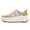 Pink/Yellow multi Knit, variant on LUCKY STEP Fashion Chunky Retro Braided Uppers Sneakers Platform Casual Shoes,Pink&Yellow multi Knit,Womens