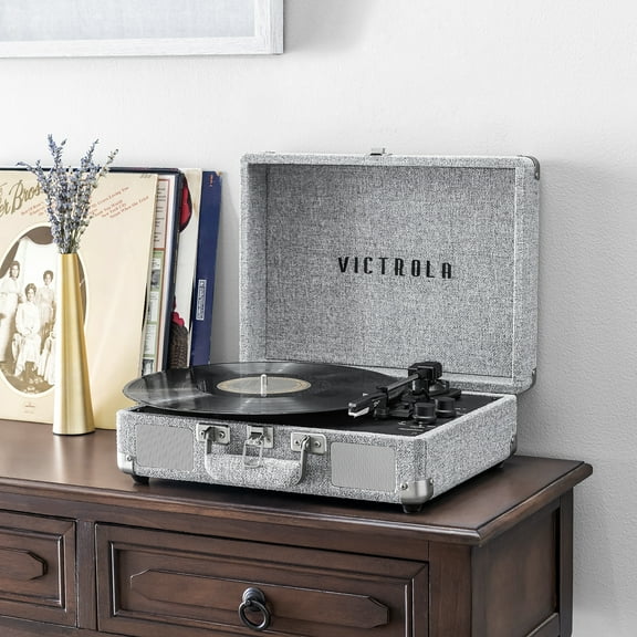 Victrola Journey  Signature Bluetooth Suitcase Record Player- Grey