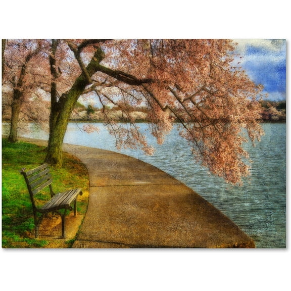 Trademark Fine Art "Meet Me At Our Bench" Canvas Art by Lois Bryan