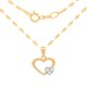 thumbnail image 1 of Cadena Gargantilla Casa del Anillo Corazones zirconias ORO SOLIDO 10K amarillo, 1 of 5