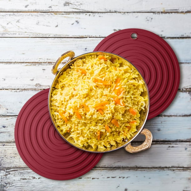 Posavasos, 18 cm - Tapetes antideslizantes resistentes al calor para la mesa de comedor, juego de posavasos aislante que protege los muebles de derrames, posavasos-vasos absorbentes para café