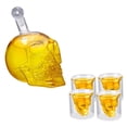 thumbnail image 1 of Bouteille de Vin en Verre, Tête de Crâne Croisé Bouteille de Vin Vodka Verre à Vin Design Révolutionnaire, 1 of 14