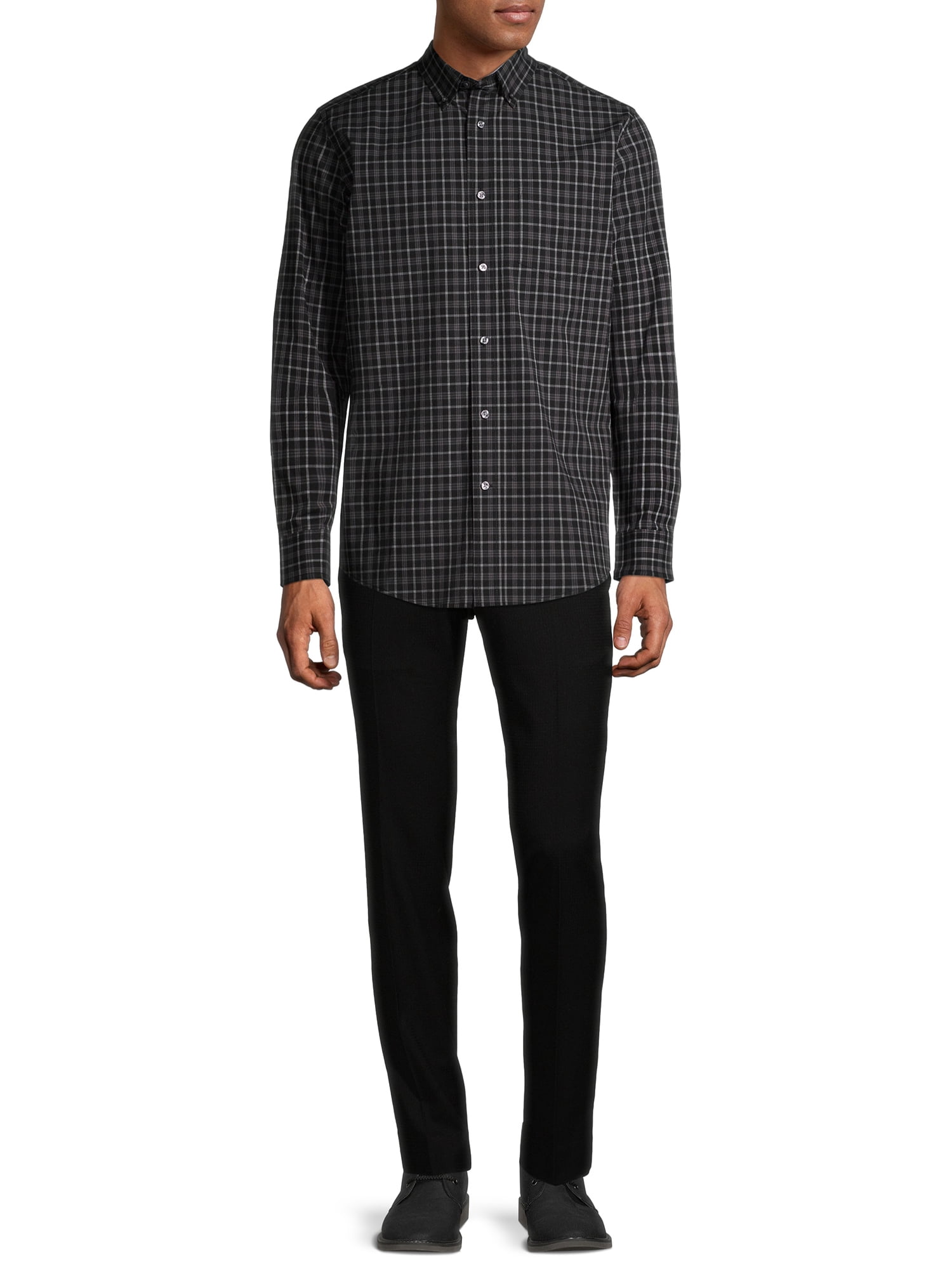 George Men's and Big Men's Long Sleeve Stretch Poplin Shirt, Sizes up to 5XLT