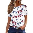 thumbnail image 2 of Fznquz July 4th Summer Tops for Women 2025 Independence Day Casual Tee Patriotic Trendy Blouses for Women, 2 of 4