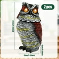 thumbnail image 7 of Solar Owl with Flashing Eyes and Rotating Head Realistic Solar Powered Garden Owl Resin Owl Statue Waterproof Solar Owl Decoys to Scare Birds Away for Patio Yard Porch Lawn, 7 of 7