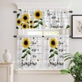 thumbnail image 2 of 3 Piece Kitchen Curtains and Valances Set Sunflowers Cafe Curtains 36 Inch Length Farmhouse Retro Pastoral Floral Wooden Grain Valance & Tier Curtain for Living Room Bedroom Window 54"x18"+27"x36"*2, 2 of 6