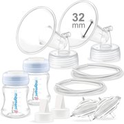 Maymom Pump Parts 32 mm Flange Valve Tube Backflow Protector Bottle with Two-Piece Travel Cap Compatible with Spectra S1 S2 9 Plus Breastpump. Replacement Pump Parts for Spectra Pump Accessories