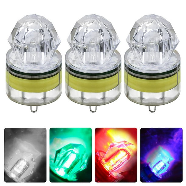 3 PCS Deep Drop Light Flashing Strobe LED Fishing Lights Water proof  Diamond Underwater Light Attractants 4cm/18g 