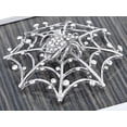 thumbnail image 2 of Lampshade Web Crystal Rhinestone Spider Sliver Tone Purse Pin Brooch, 2 of 5