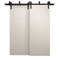 Sliding Closet Barn Bypass Doors 36 x 80 inches | Ego 5000 Painted White Oak | Modern 6.6ft Rails Hardware Set | Wood Solid Bedroom Wardrobe Doors