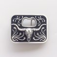 thumbnail image 4 of Vintage Style Black Enamel Western Long Horn Bull Bottle Opener Belt Buckle, 4 of 6