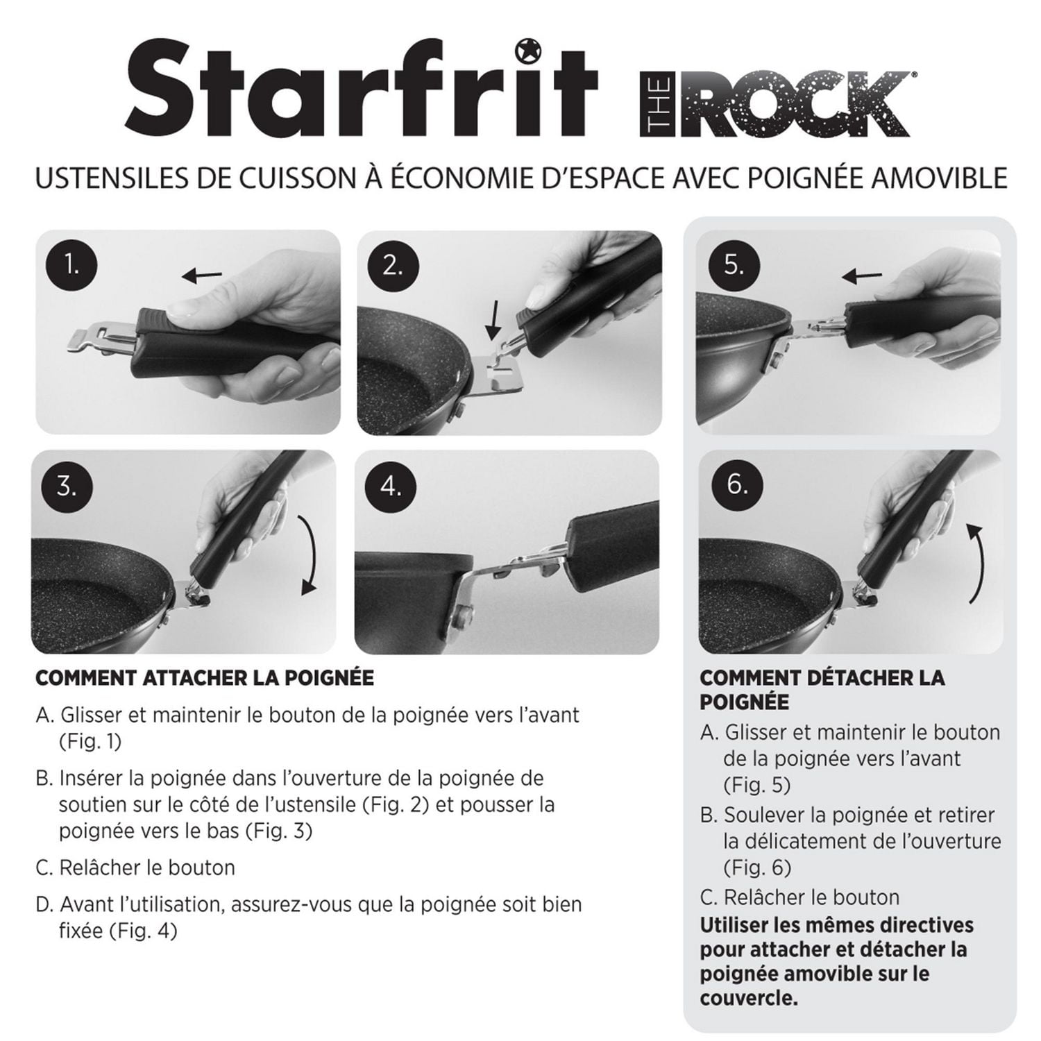 Starfrit The Rock Poêle / plat rond 23cm multifonctionnel
