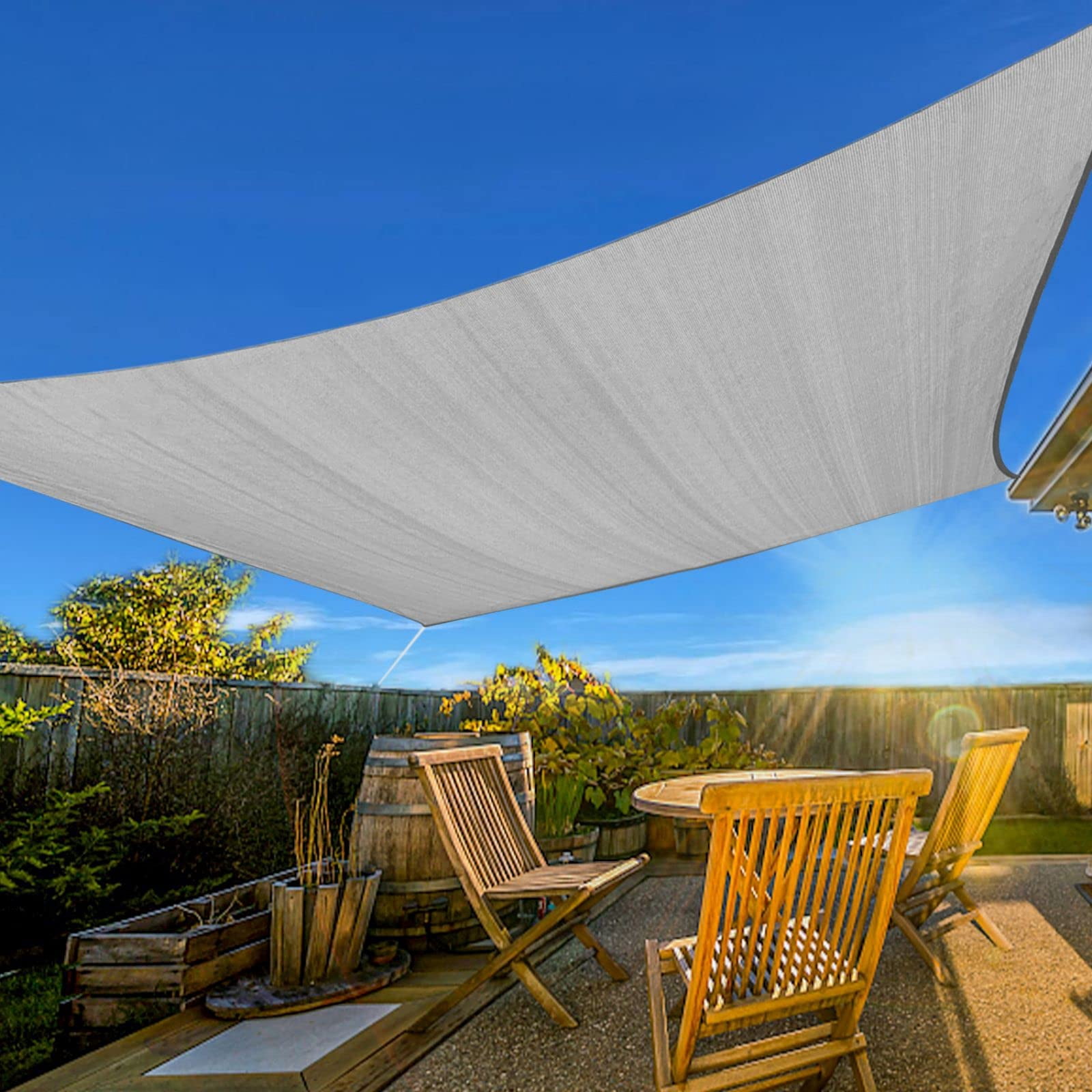 Outdoor Sunshade Sail Canvas Canopies & Privacy Screens Shading for Patio Garden Backyard, 12'x16'