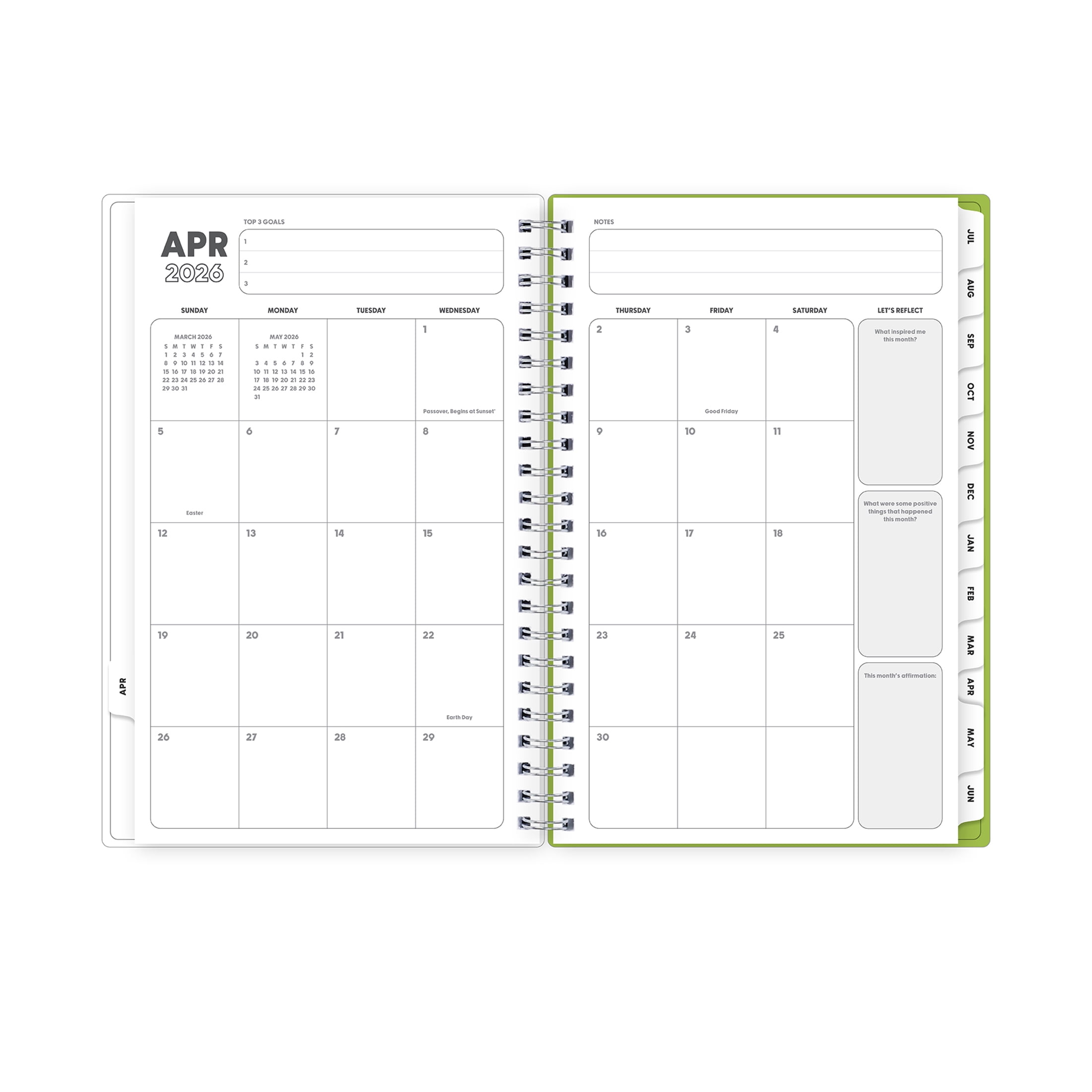 Blue Sky Gen Z Monthly Weekly Planner, 5" x 8", Slime 15-Month (April 2026 - June 2027)