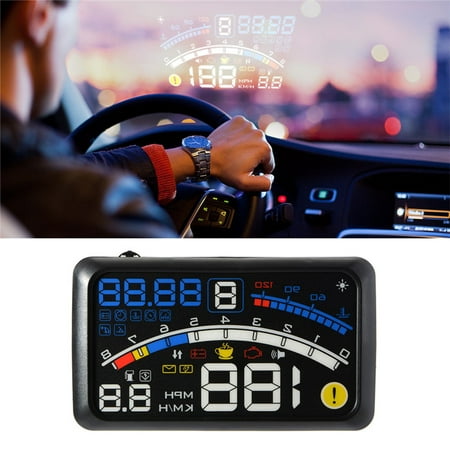 Universal Car Speed Limit Head Up Display,GPS HUD Head Up Display MPH/KM/h Speed Limit Warning Plug &