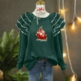 thumbnail image 4 of Christmas Sweatshirts for Women Round Neck Pleated Long Sleeves Christmas Tops Xmas Graphic Christmas Tree Print Christmas Shirts Tops, 4 of 7