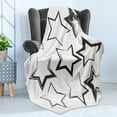 thumbnail image 4 of Grunge Soft Flannel Fleece Blanket, Grunge Star Brush Strokes with Different Borders and Angles Artisan Design Print, Cozy Plush for Indoor and Outdoor Use, 70" x 90", Charcoal Grey, by Ambesonne, 4 of 5