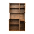 thumbnail image 4 of 68.76" Tall Bedroom & Kitchen Cabinet, Walnut. 6-door, 1, 1-open Shelf. Construction, Simple To Keep Clean And Assemble Wardrobe Cabinet For Bedroom. Walnut Finish With 6 Doors, 1 Drawer, Open, 4 of 7