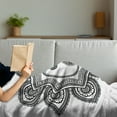 thumbnail image 3 of Black and White Soft Flannel Fleece Throw Blanket, Mandala Yin and Yang Flourishing Nature Ornate Petal Design, Cozy Plush for Indoor and Outdoor Use, 50" x 60", Black and White, by Ambesonne, 3 of 5