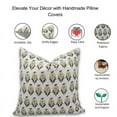 thumbnail image 4 of Fabdivine Block Print Throw Pillow Cover, 16x16 Inch Pure Linen Decorative Cushion Cover, Floral Print Boho Design White Pillow Cover for Sofa and Couch, 4 of 5
