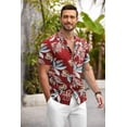 thumbnail image 2 of COOFANDY Mens Hawaiian Shirt Short Sleeve Floral Button Down Shirts Tropical Summer Beach Shirts, 2 of 5