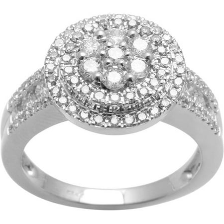 1 Carat T.W. Diamond Sterling Silver Engagement Ring ...