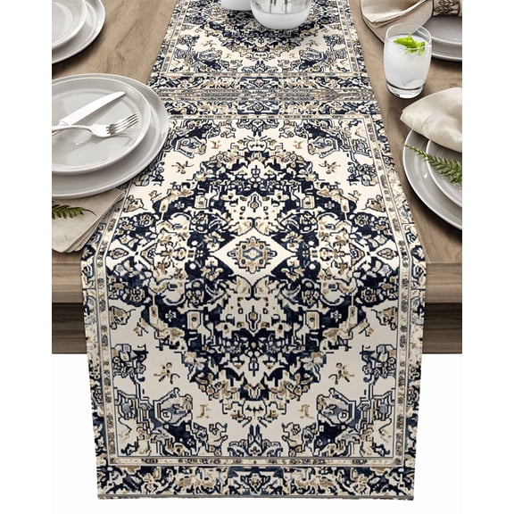 Table Runner Retro Style Table Decoration for Kitchen Dinning Bohemian Pattern Table Decoration for Indoor Outdoor Party Wedding Decor 13x72inch